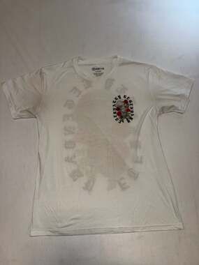 GSTR Men's White Eternally Legendary Skull and Roses Graphic T-Shirt